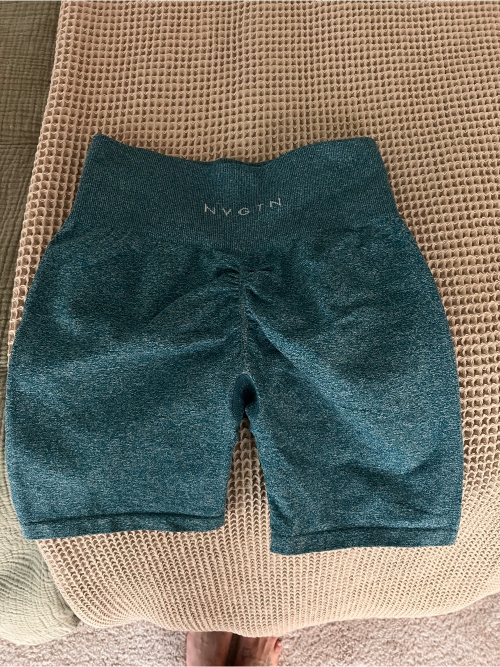 NVGTN Teal High-Rise Seamless Shorts